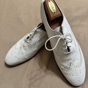 MENS WHITE BROOKS BROTHERS PEAL & CO BROGUE BUCKS SIZE 12D
